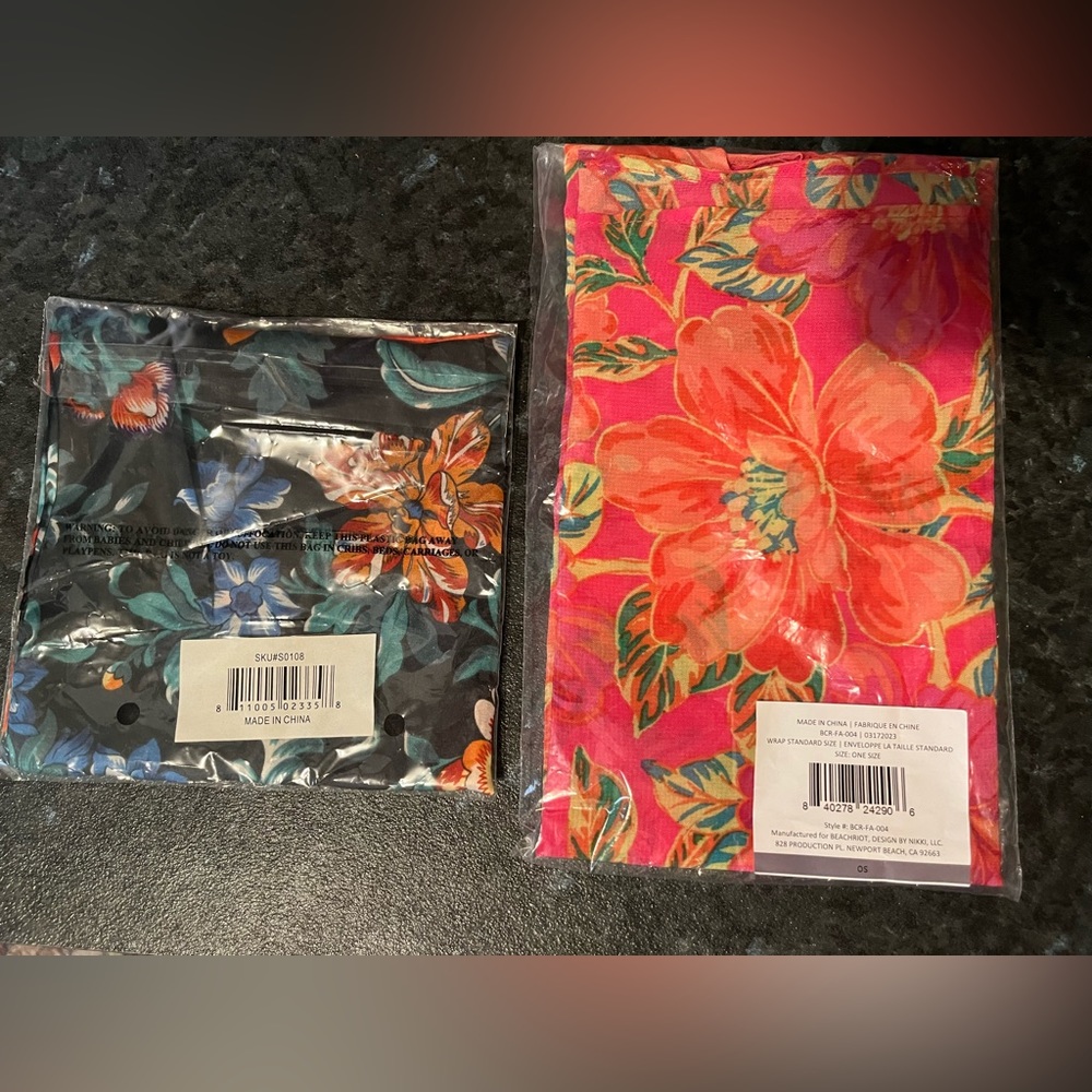 2 Multi-Colored Wraps NEW
